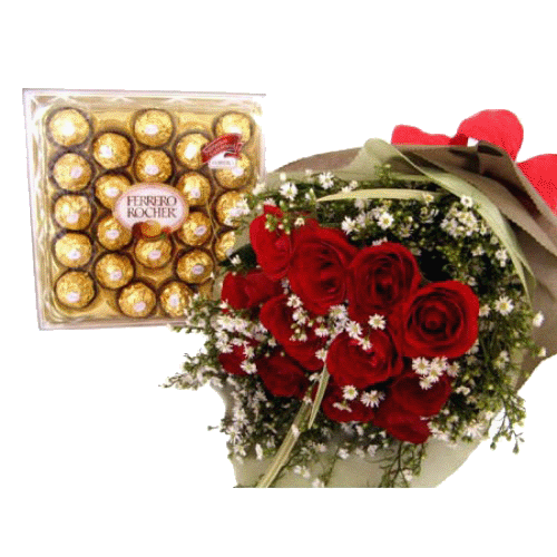 Фото товара Букет троянд із цукерками