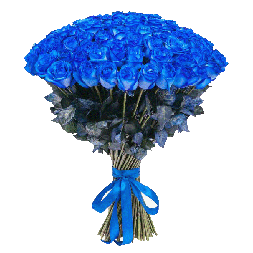 Фото товара 101 синя троянда (фарбована)